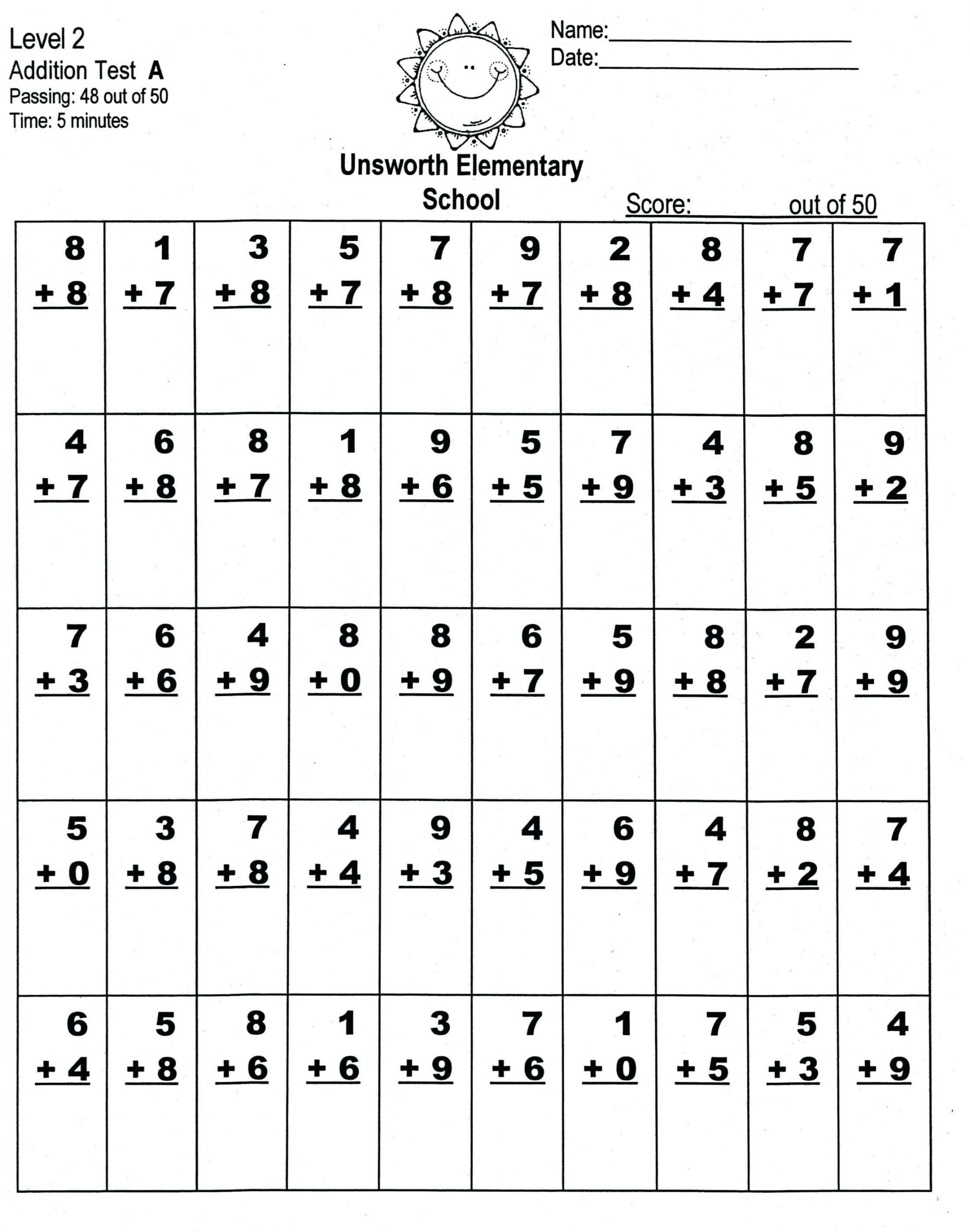 21 Addition For 2Nd Grade Worksheets