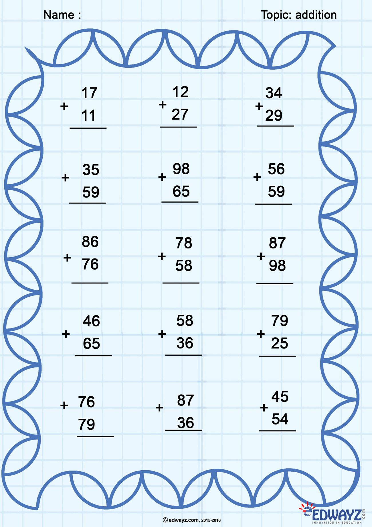 21 Addition Worksheets For Class 1