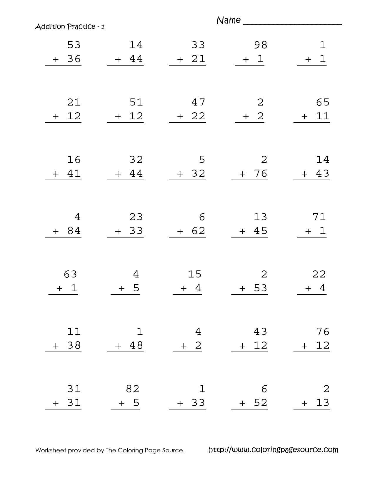 21 Addition Worksheets For Class 1