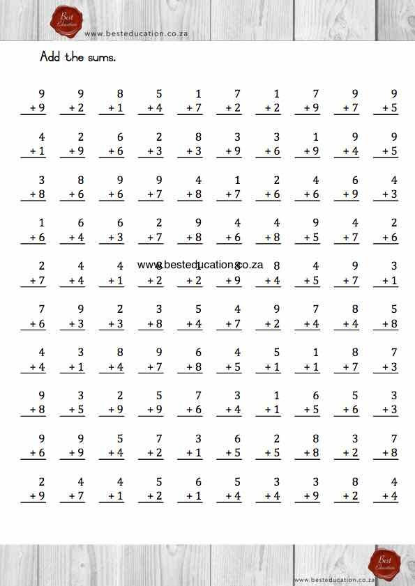 21 Addition Worksheets Grade 1 Three Digit