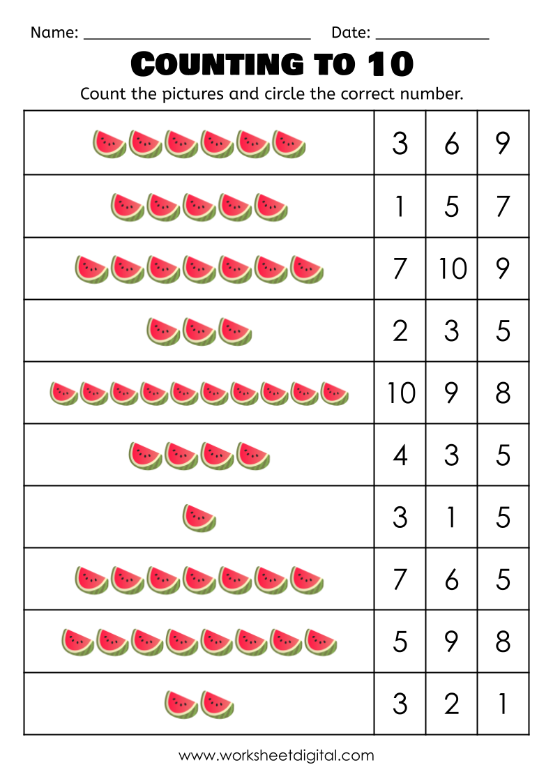 21 Counting And Circle Worksheet