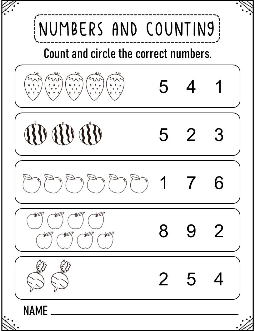 21 Counting And Circle Worksheet