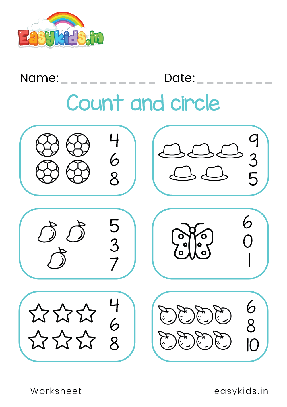 21 Counting And Circle Worksheet