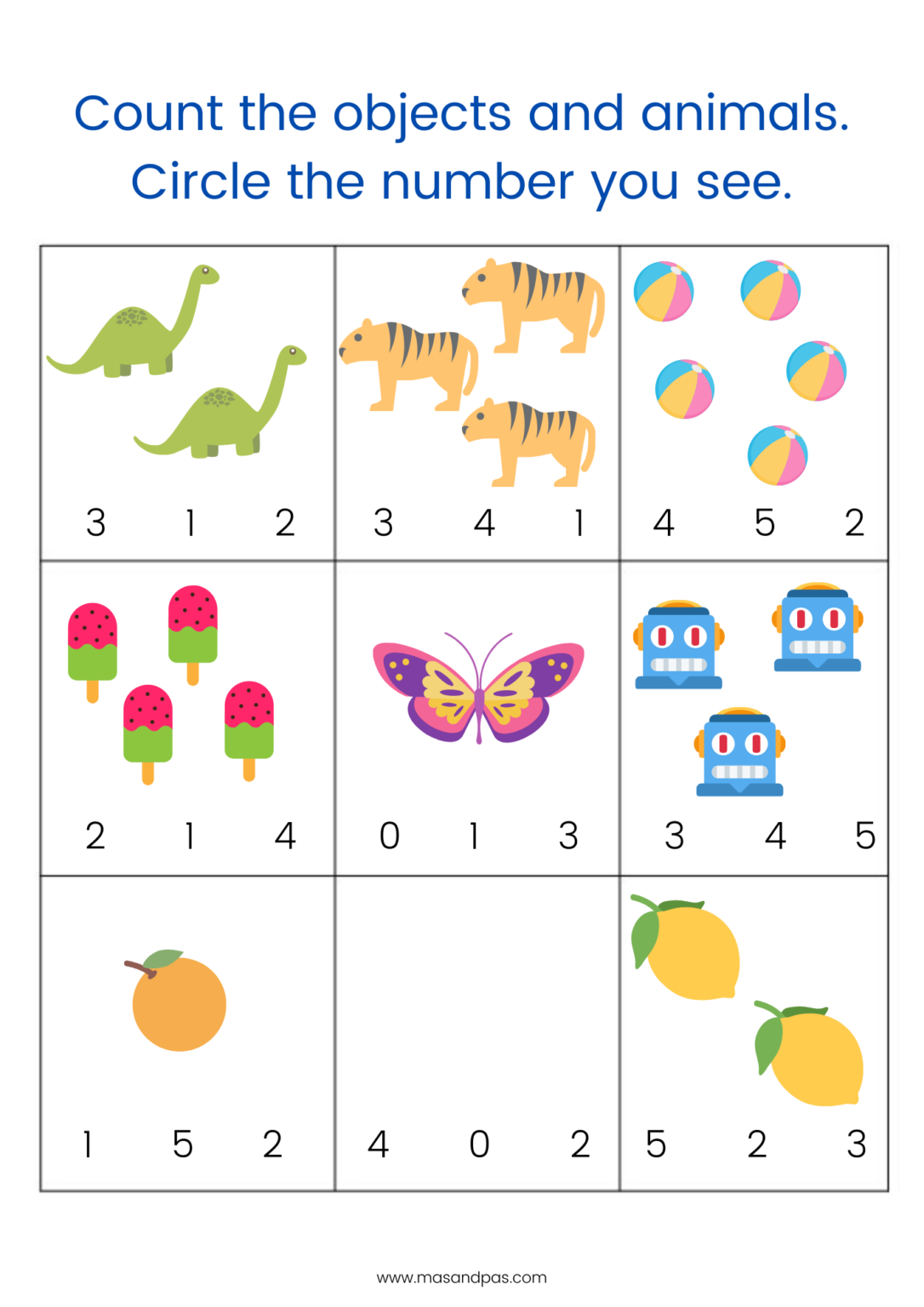 21 Counting And Circle Worksheet