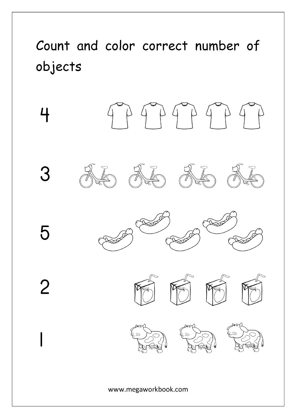 21 Counting Objects Worksheets For Kindergarten