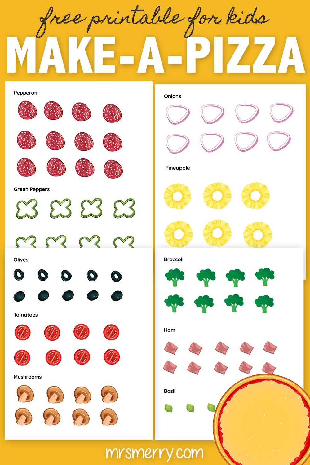 21 Cut And Paste Worksheets Pizza