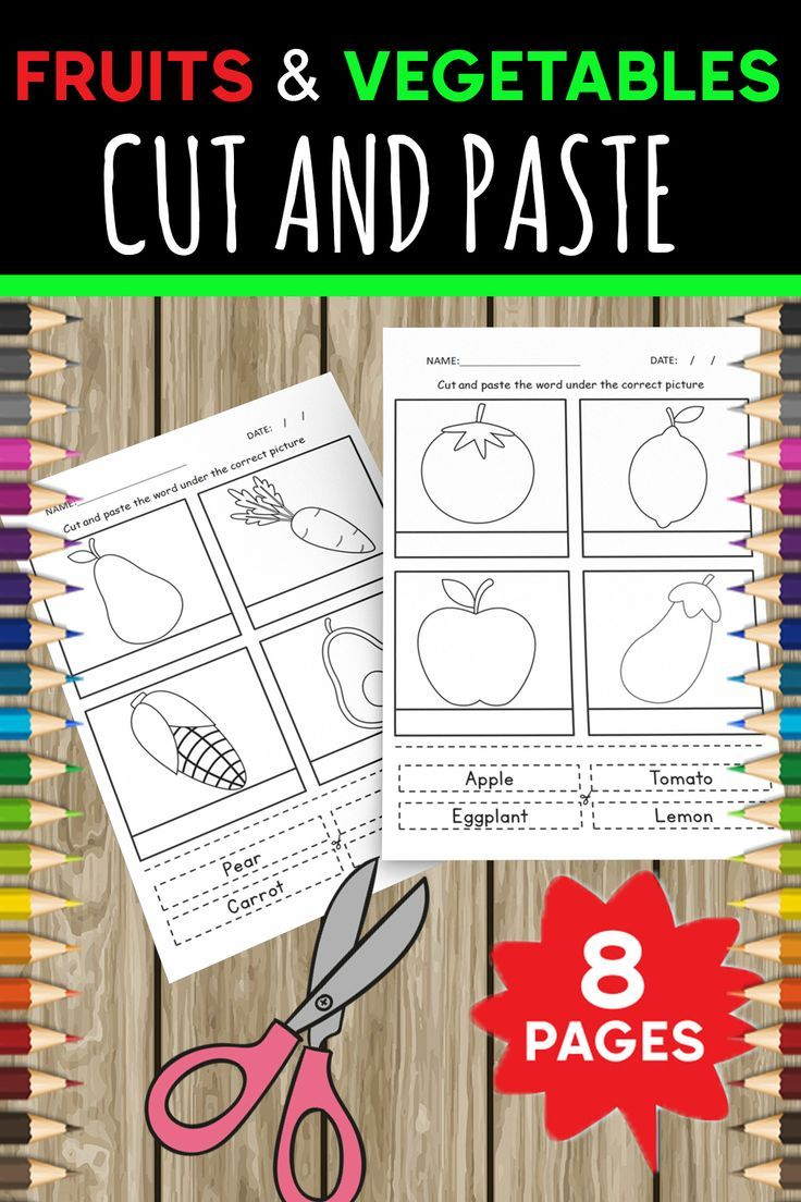 21 Cut And Paste Worksheets Pizza