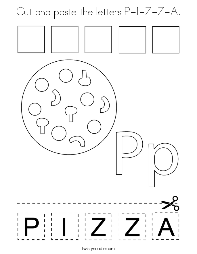 21 Cut And Paste Worksheets Pizza