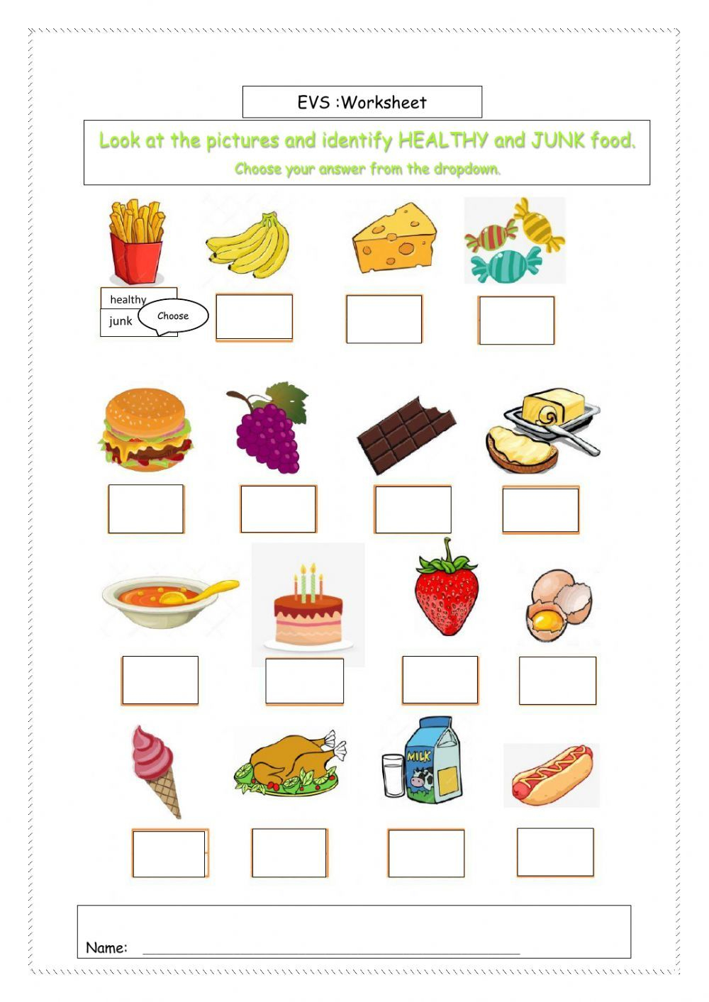 21 Healthy Food Worksheets Kindergarten