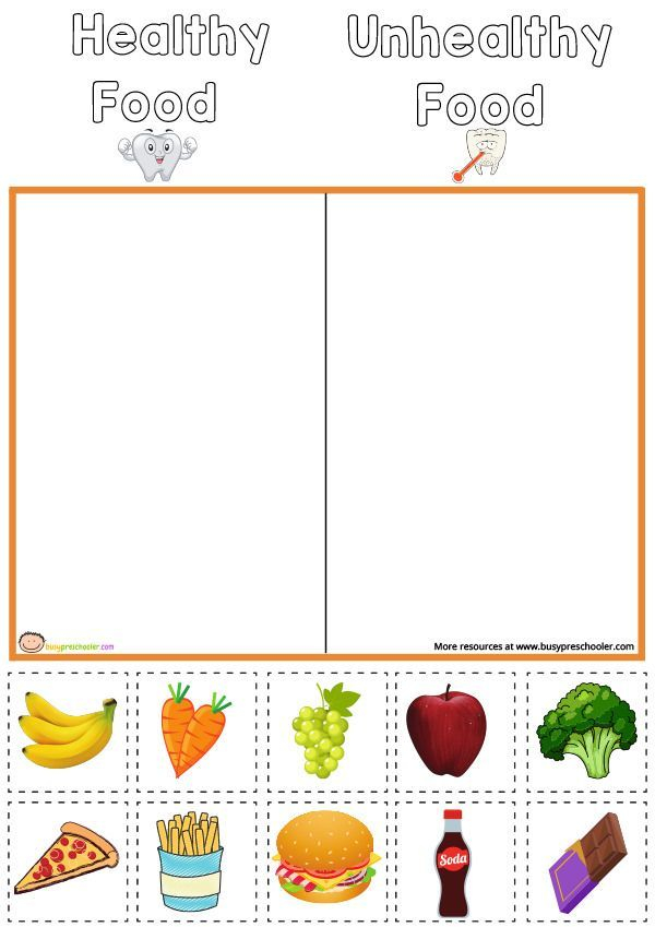 21 Healthy Food Worksheets Kindergarten