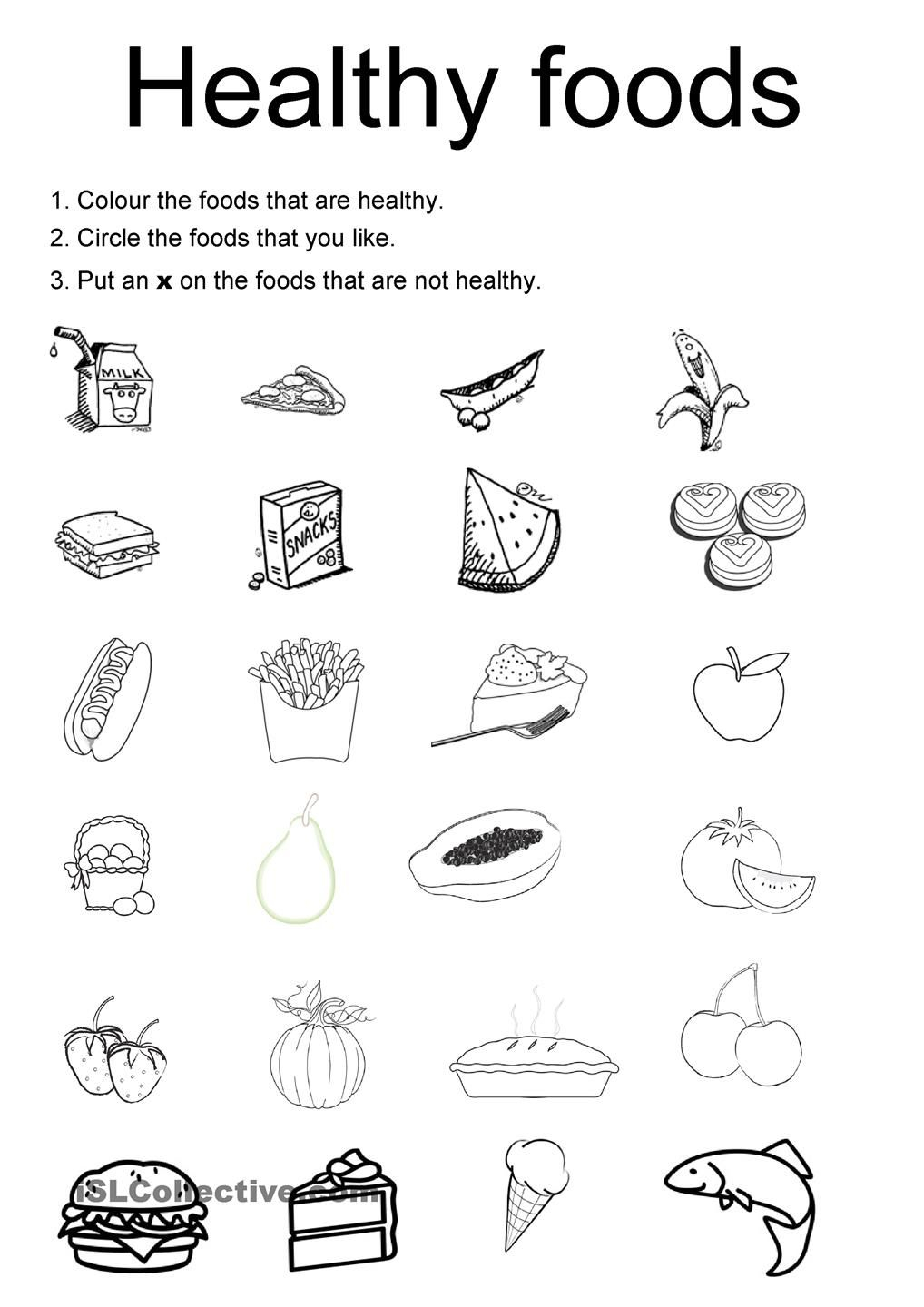 21 Healthy Food Worksheets Kindergarten