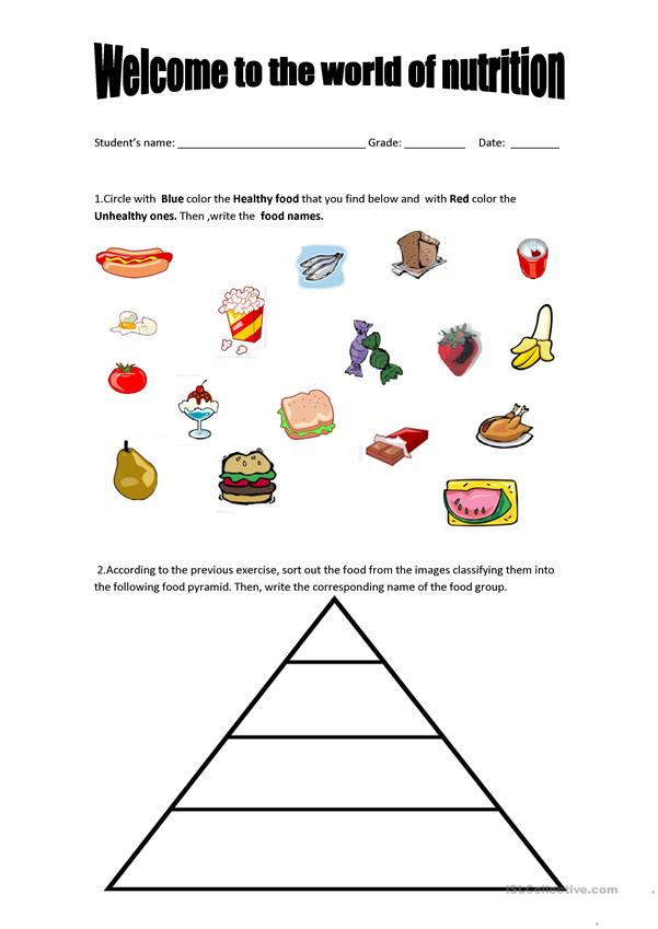 21 Healthy Food Worksheets Kindergarten