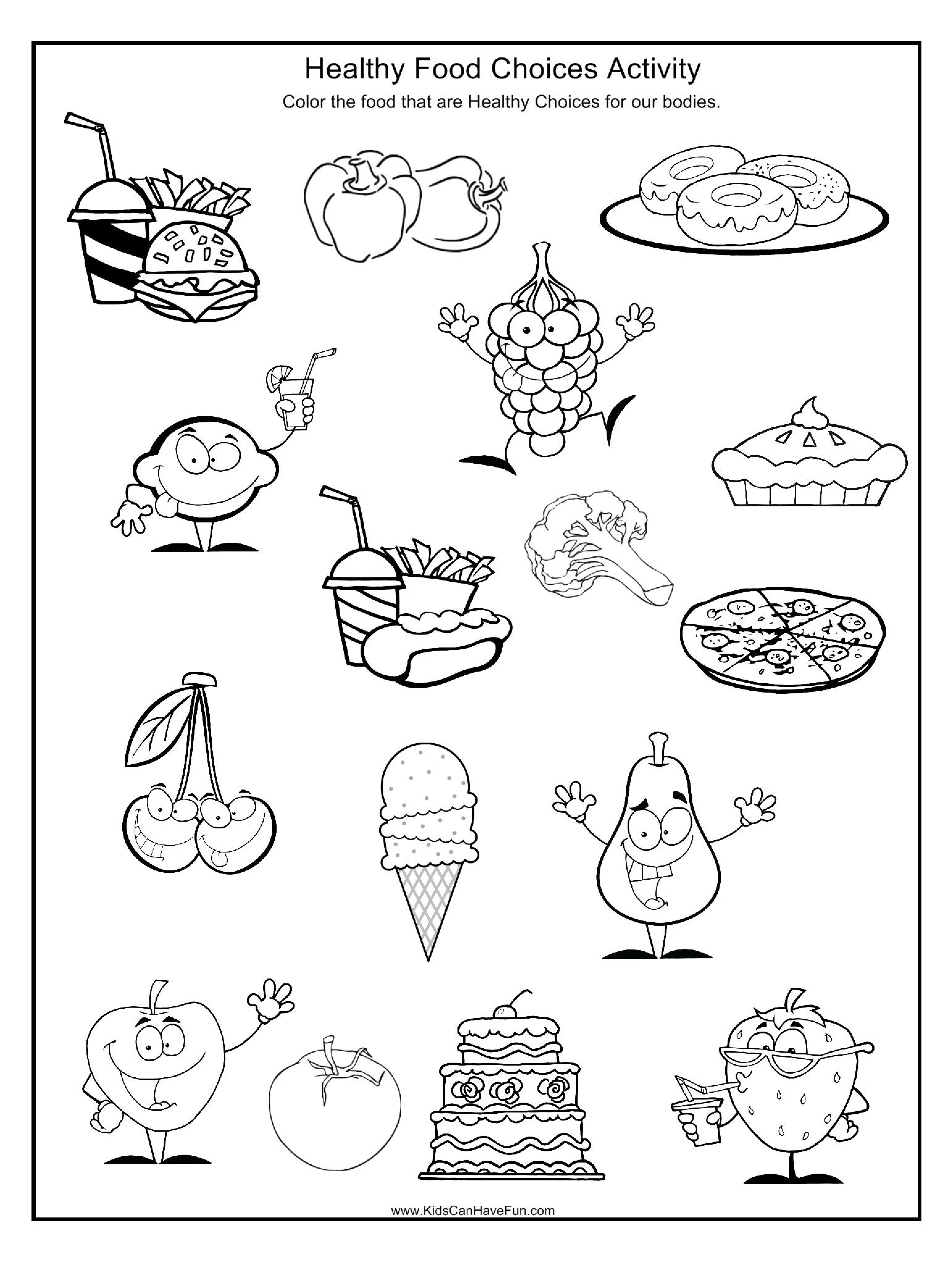 21 Healthy Food Worksheets Kindergarten