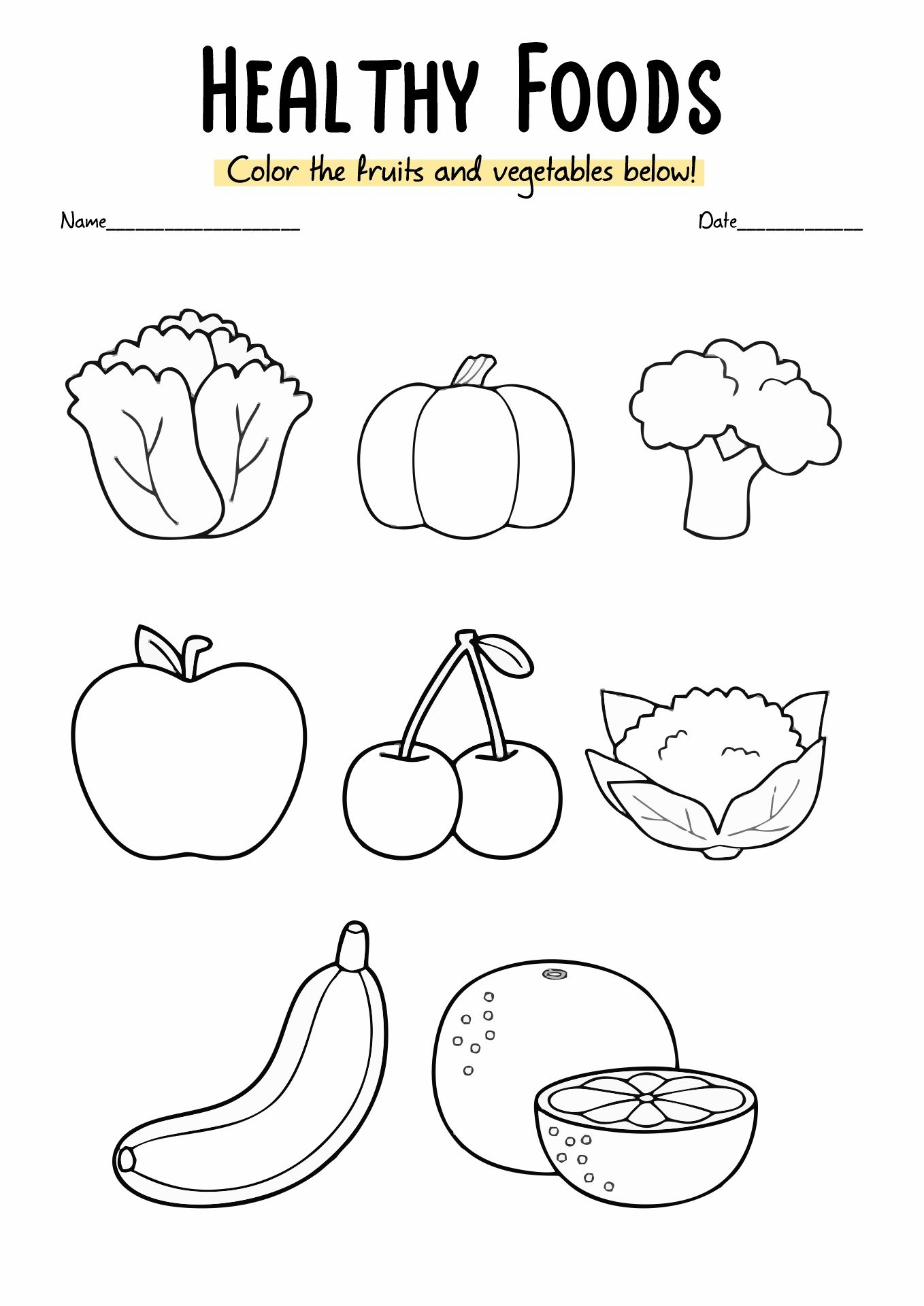 21 Healthy Food Worksheets Kindergarten