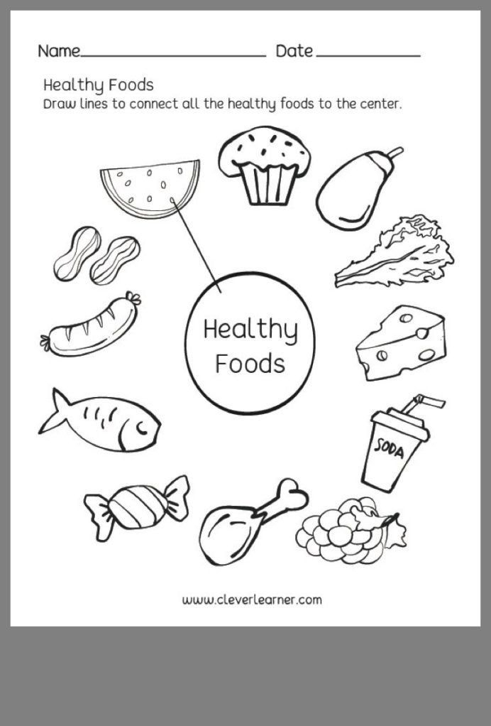 21 Healthy Food Worksheets Kindergarten