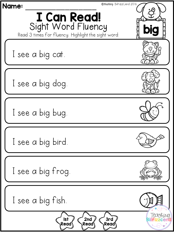 21 Kindergarten Worksheets Sight Words Sentences