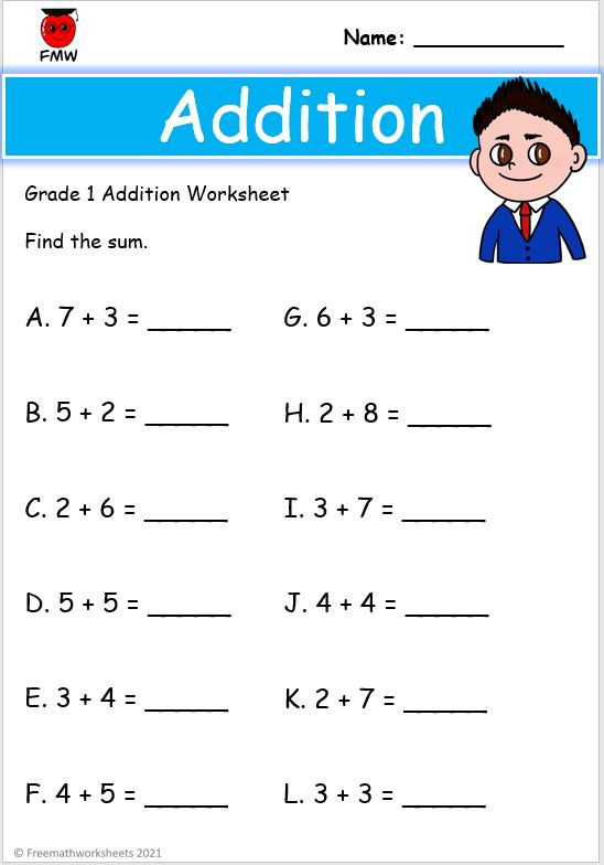 21 Math Grade 1 Worksheets Free Printable Kindergarten