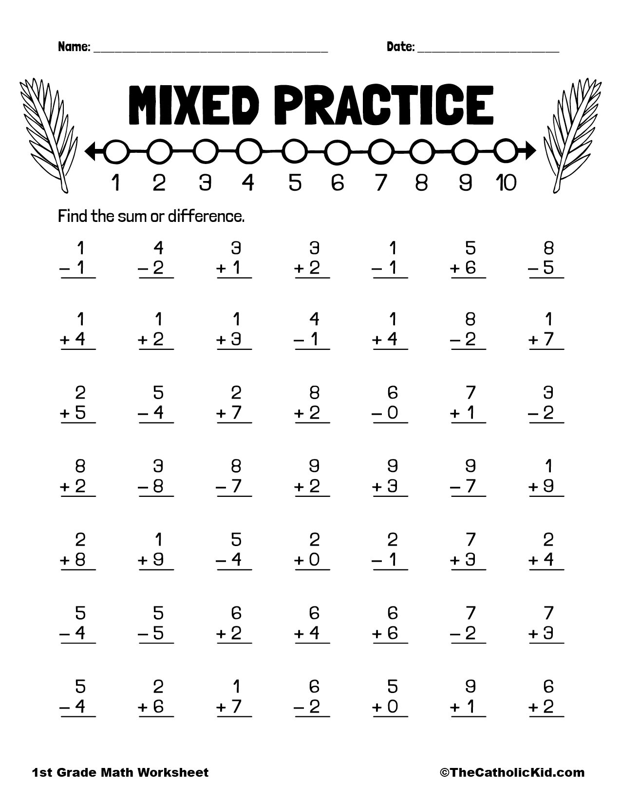 21 Math Grade 1 Worksheets Free Printable Kindergarten