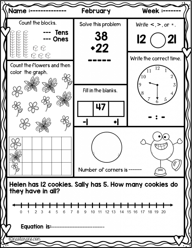 21 Math Worksheets For 1St Grade