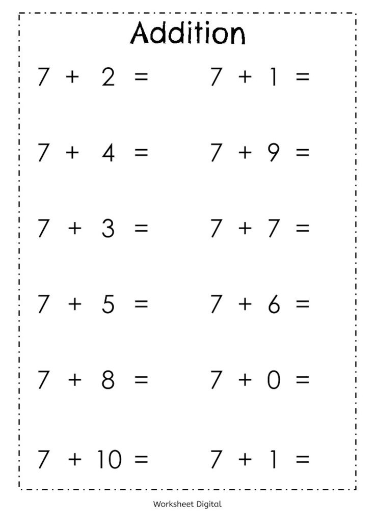 21 Math Worksheets For Kindergarten 1-20