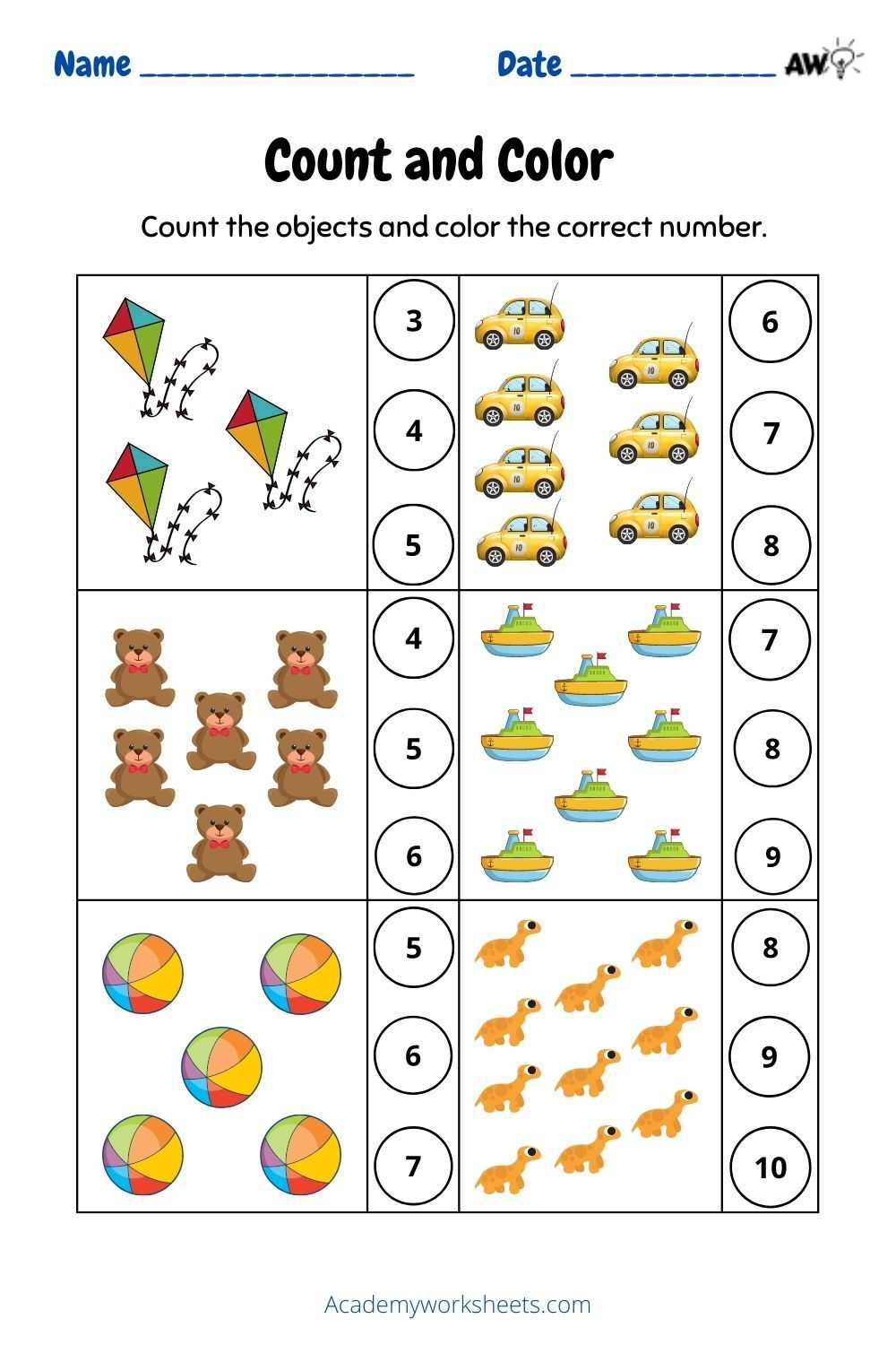 21 Math Worksheets For Kindergarten 1-20