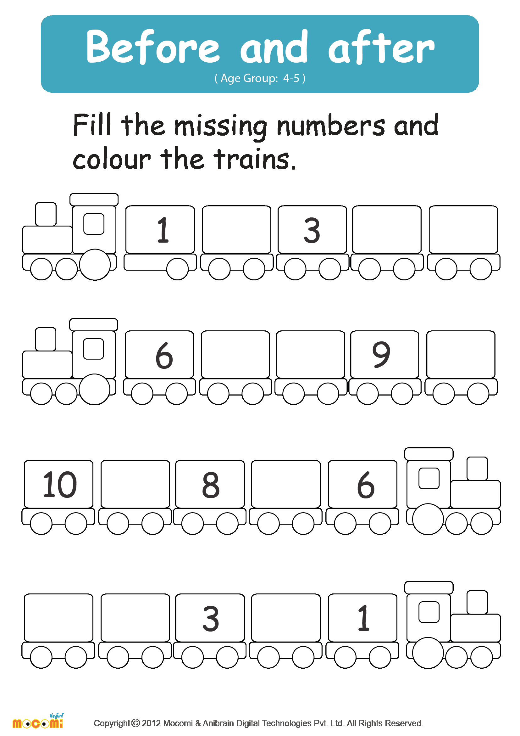 21 Math Worksheets For Kindergarten 1-20