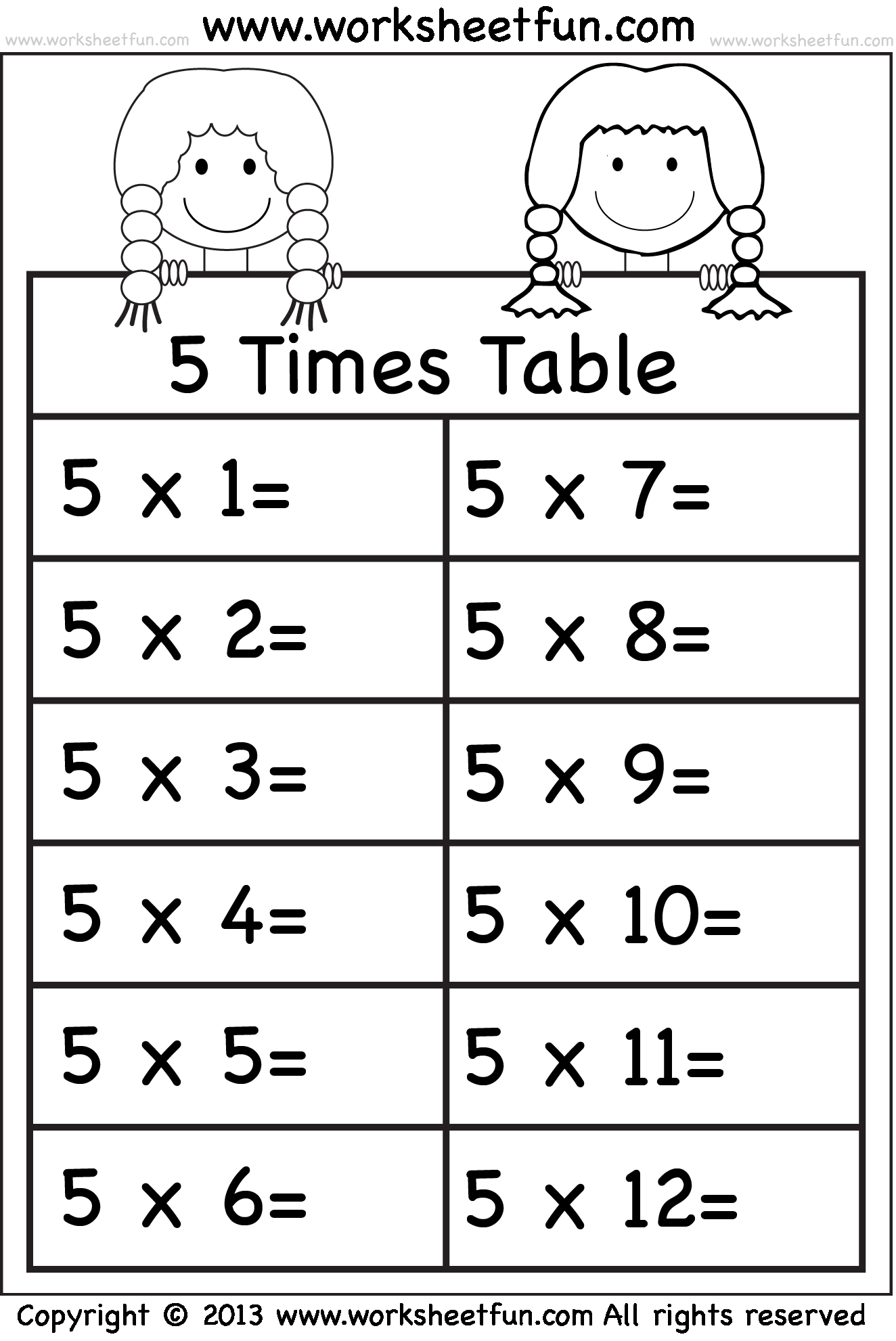 21 Multiplication Table Worksheets For Grade 1