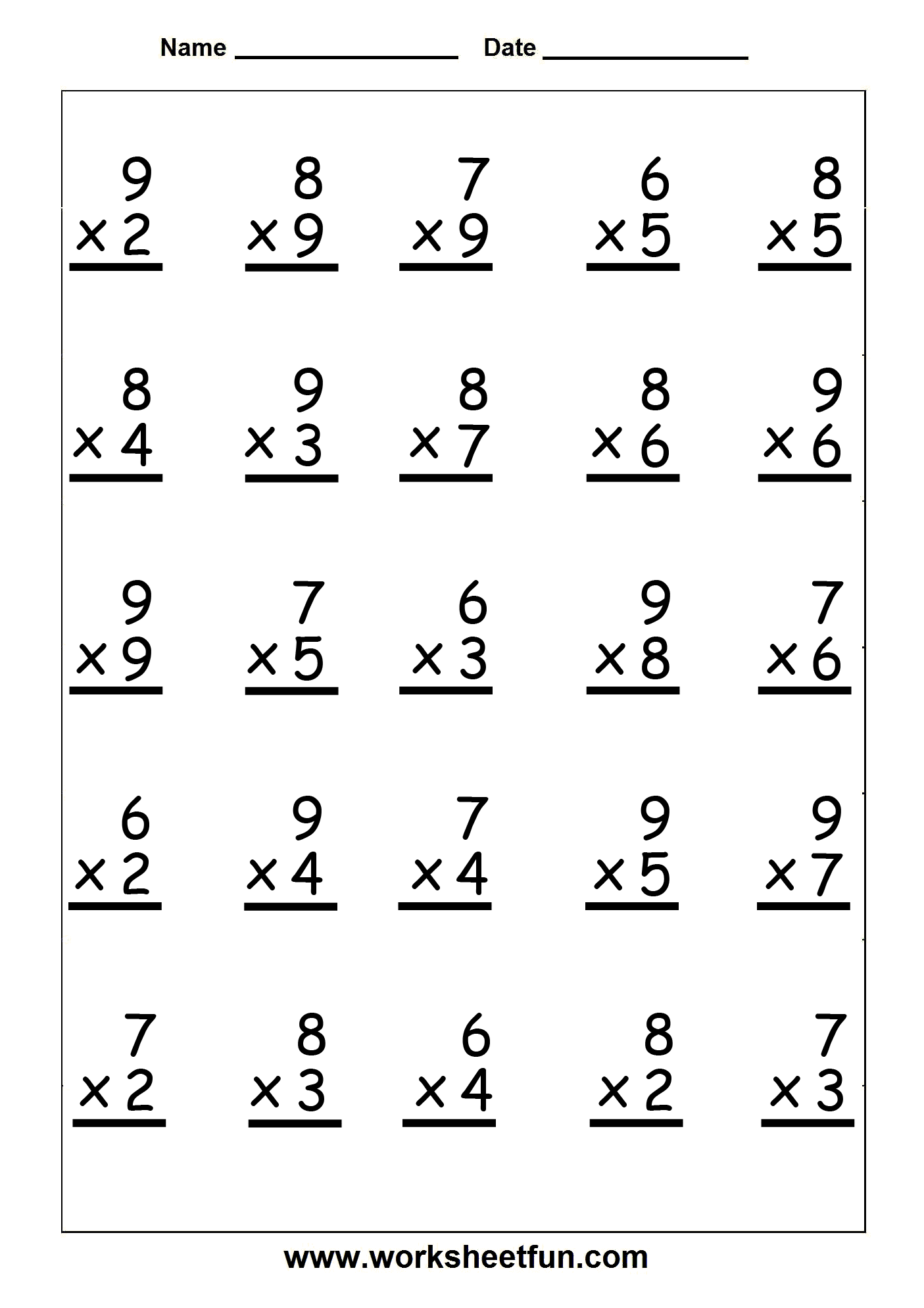 21 Multiplication Table Worksheets For Grade 1