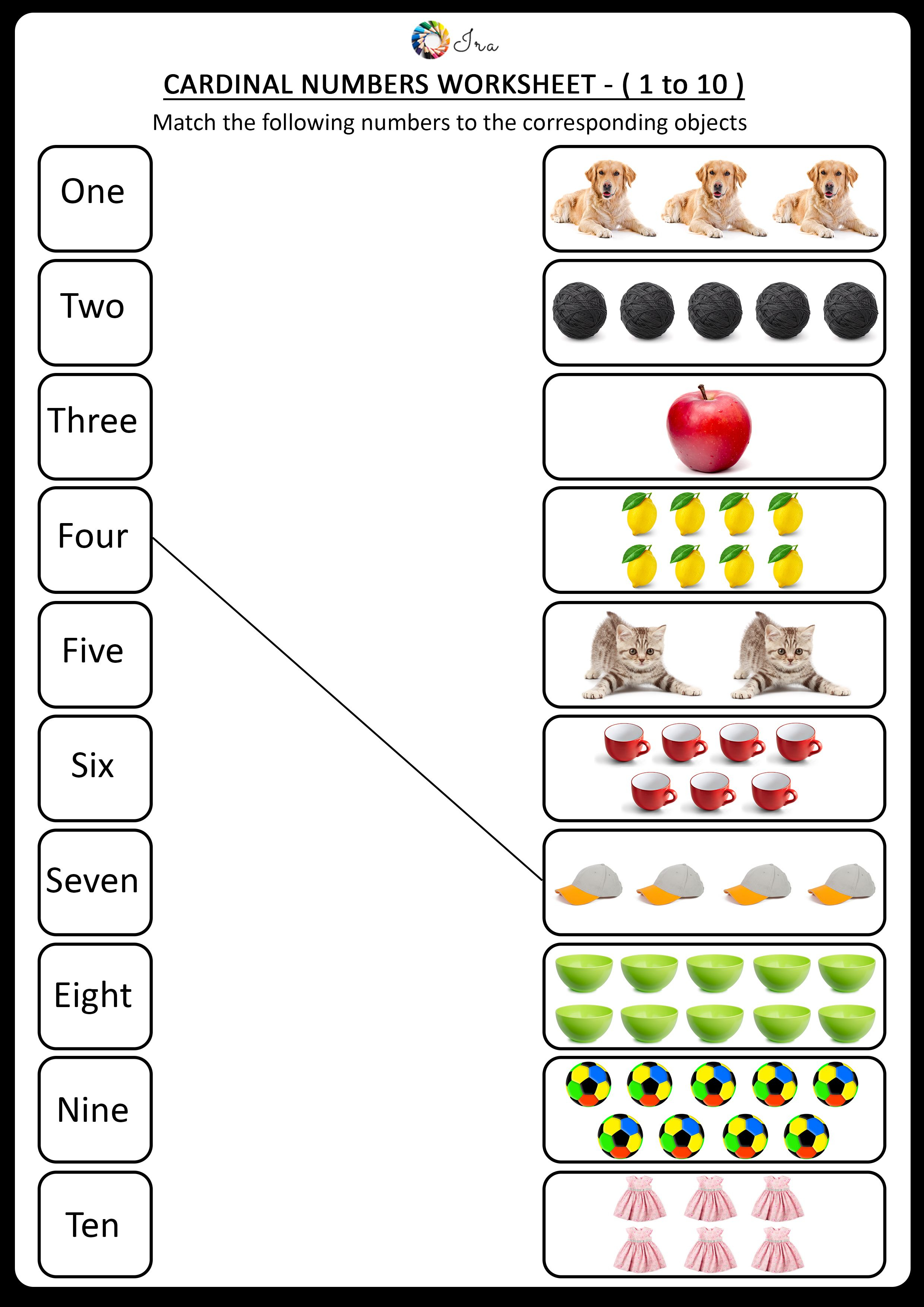 21 Number Matching Worksheets For Kindergarten