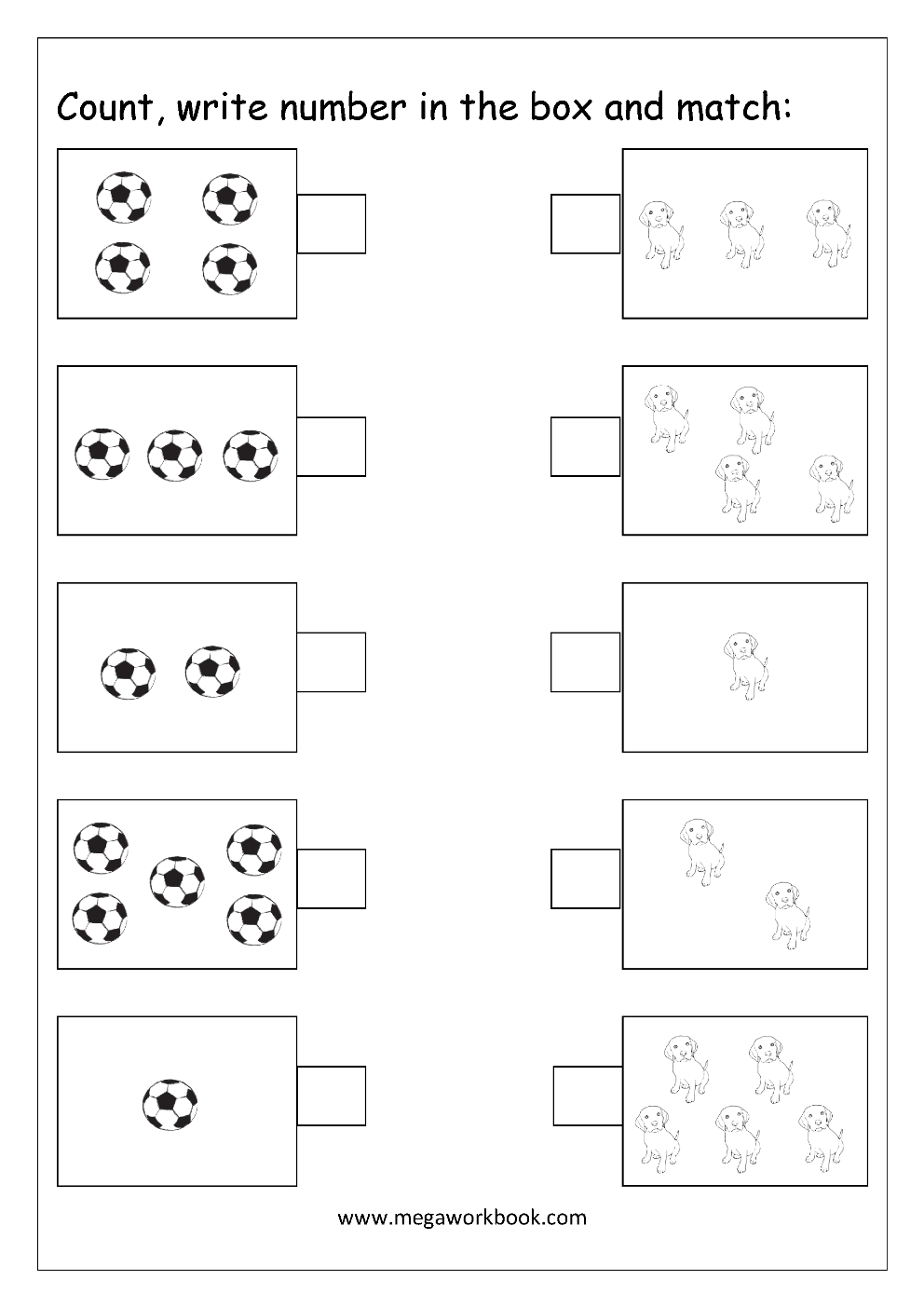 21 Number Matching Worksheets For Kindergarten