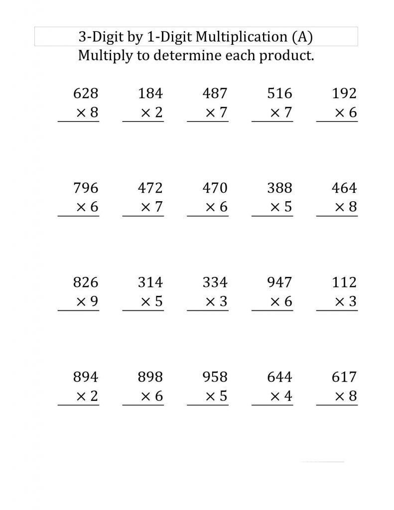 21 Printable Multiplication Worksheets 4Th Grade