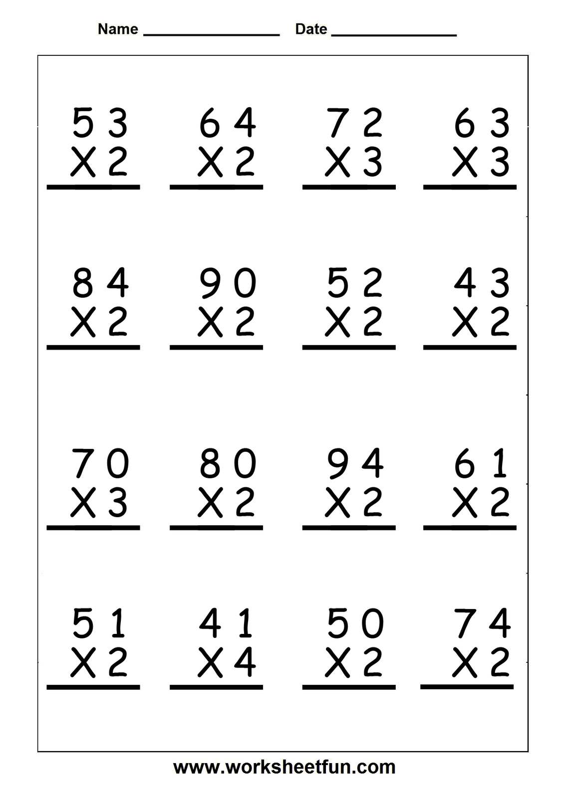 21 Printable Multiplication Worksheets 4Th Grade