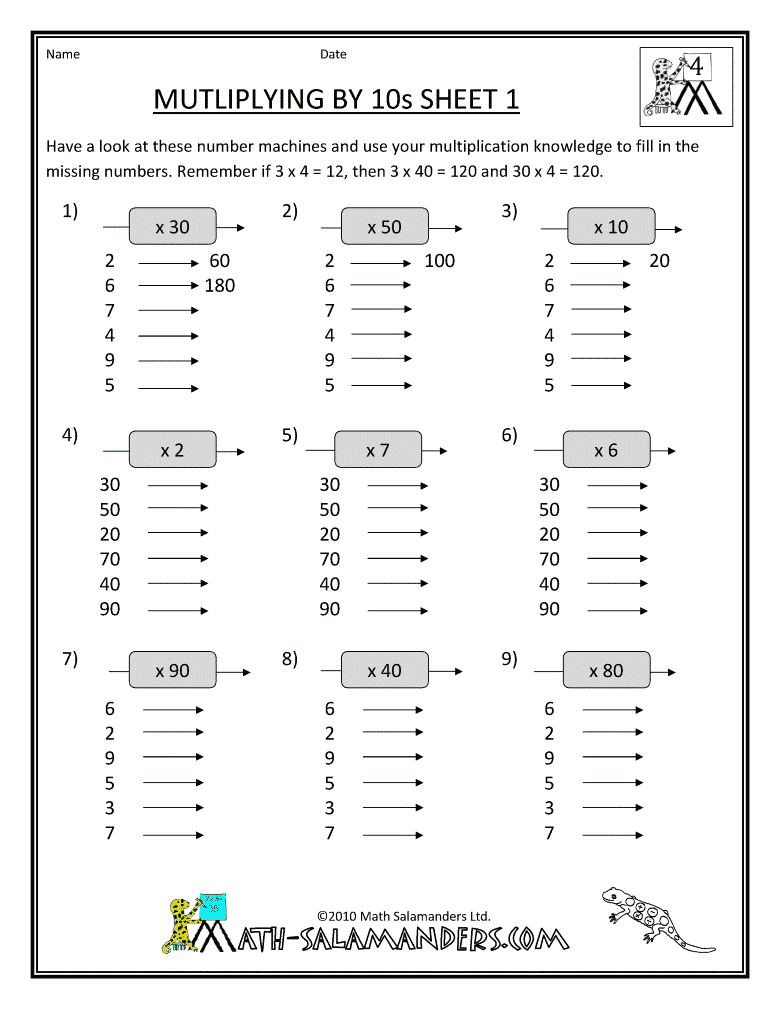 21 Printable Multiplication Worksheets 4Th Grade