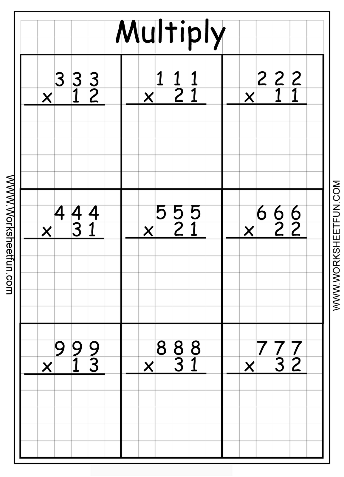 21 Printable Multiplication Worksheets 4Th Grade