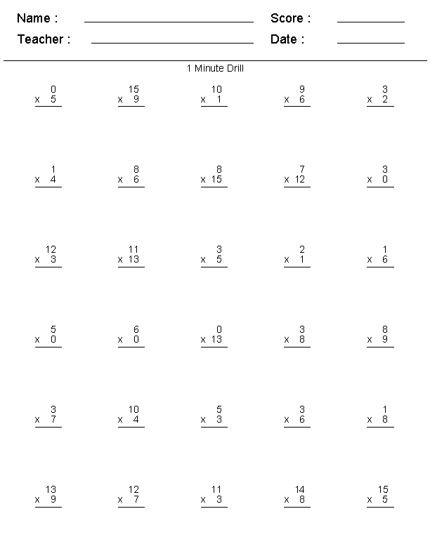 21 Printable Multiplication Worksheets 4Th Grade