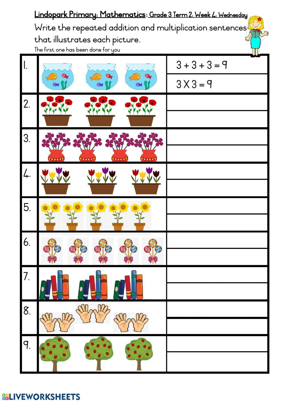 21 Repeated Addition Worksheets Grade 2