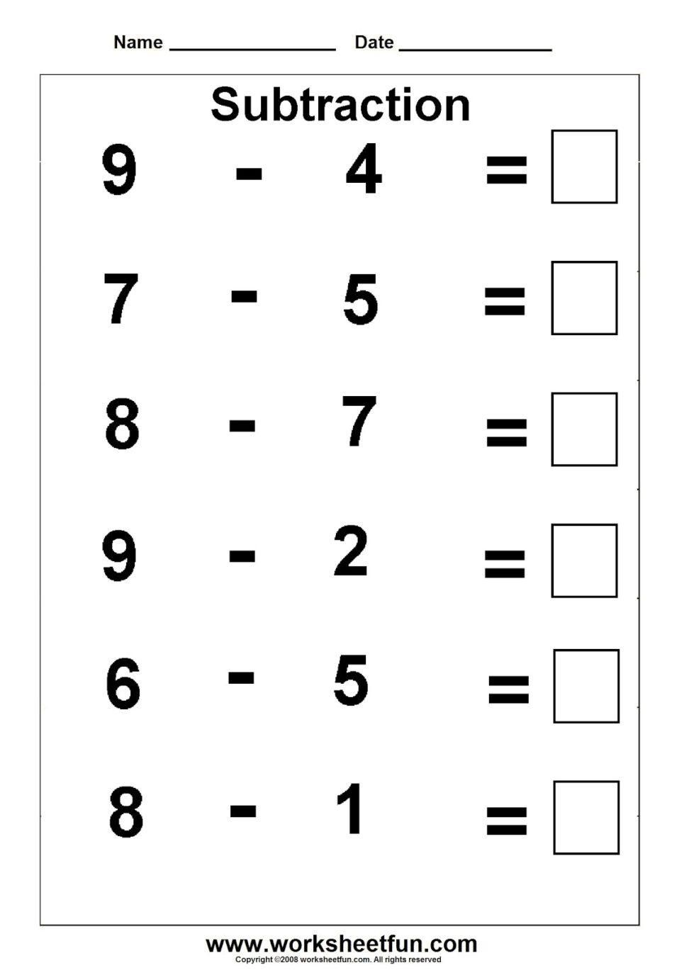 21 Subtraction Worksheets For Kindergarten 2