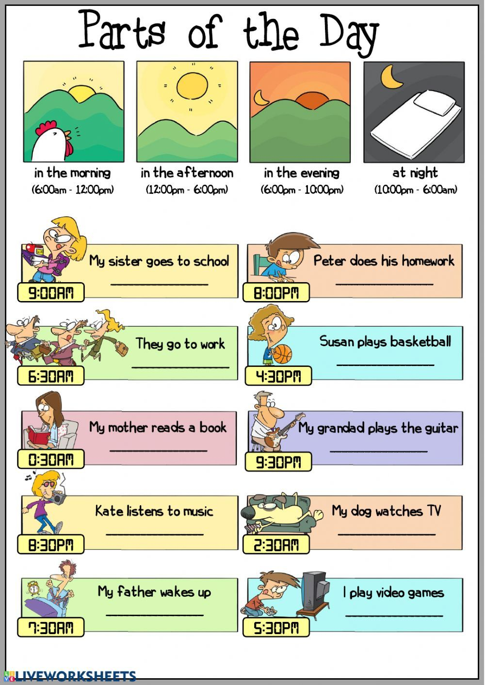 21 Worksheets For Kindergarten Day And Night