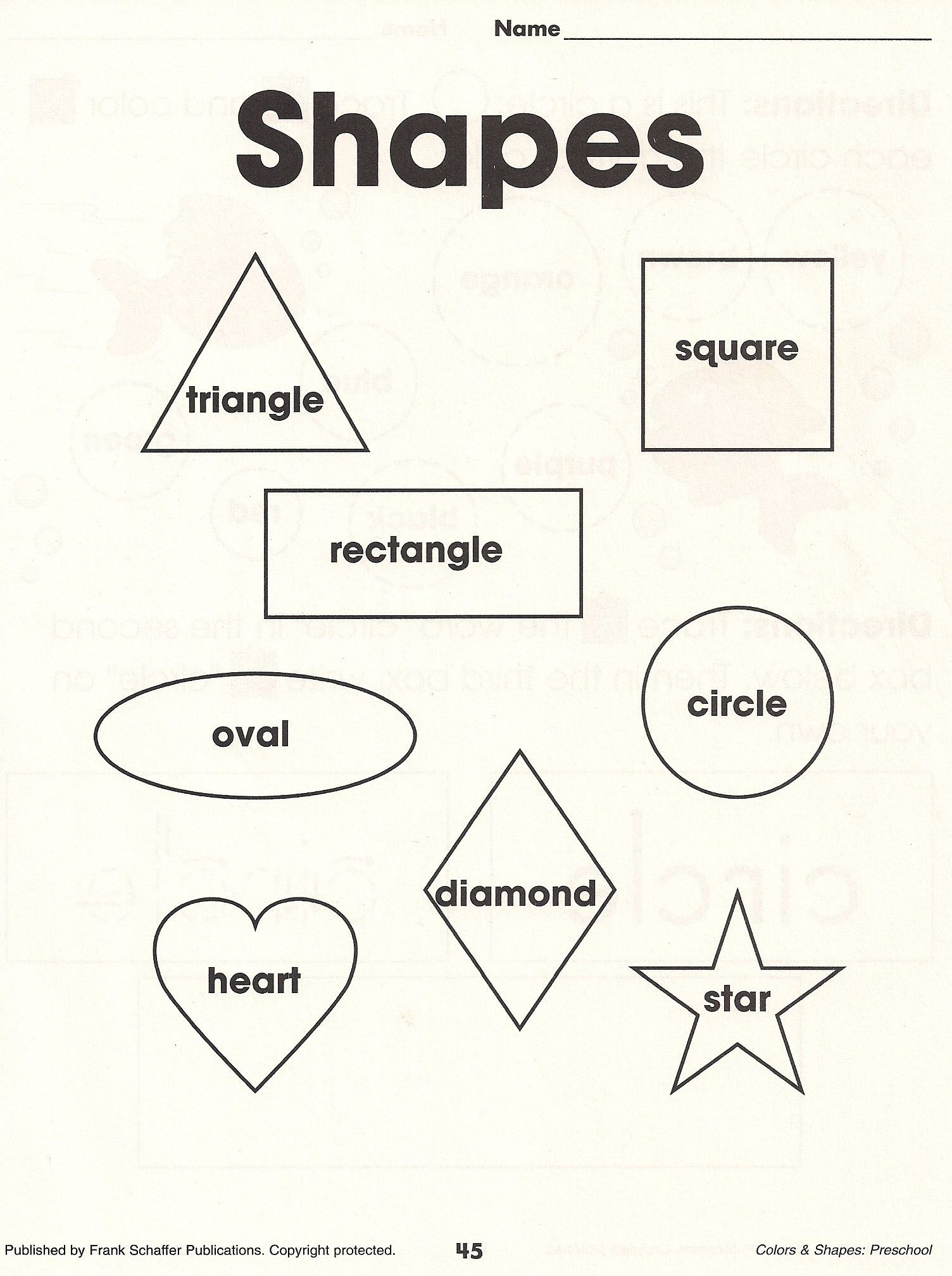 21 Worksheets Of Shapes For Kindergarten