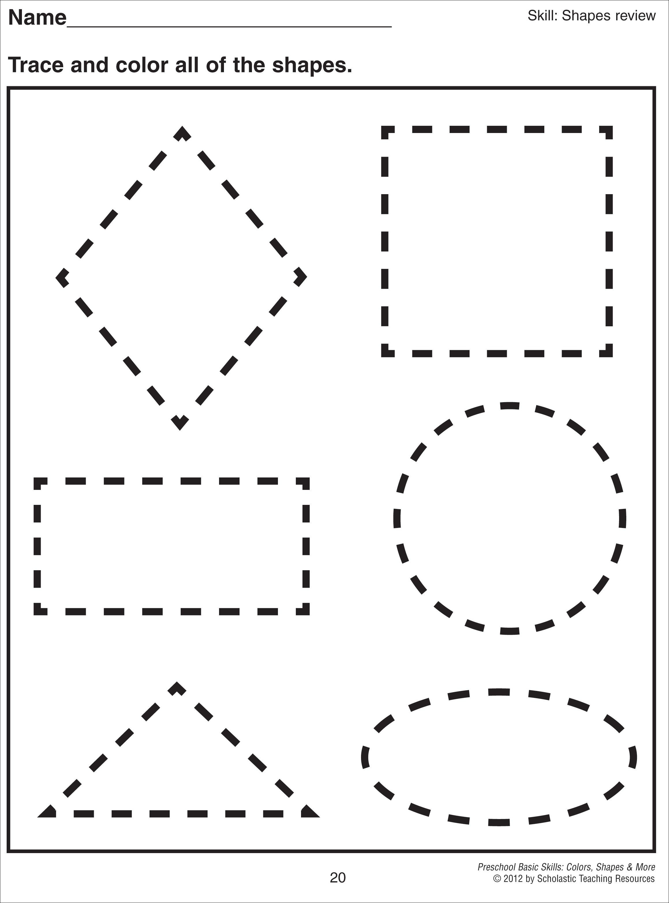 21 Worksheets Of Shapes For Kindergarten