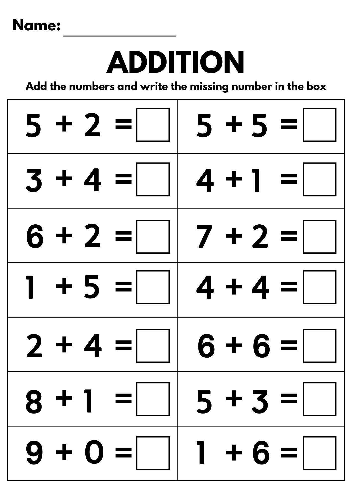 10 Printable Additition Fill in the Blanks Worksheets numbers 1-15 for Kindergarten-1st Grade-2nd Gr