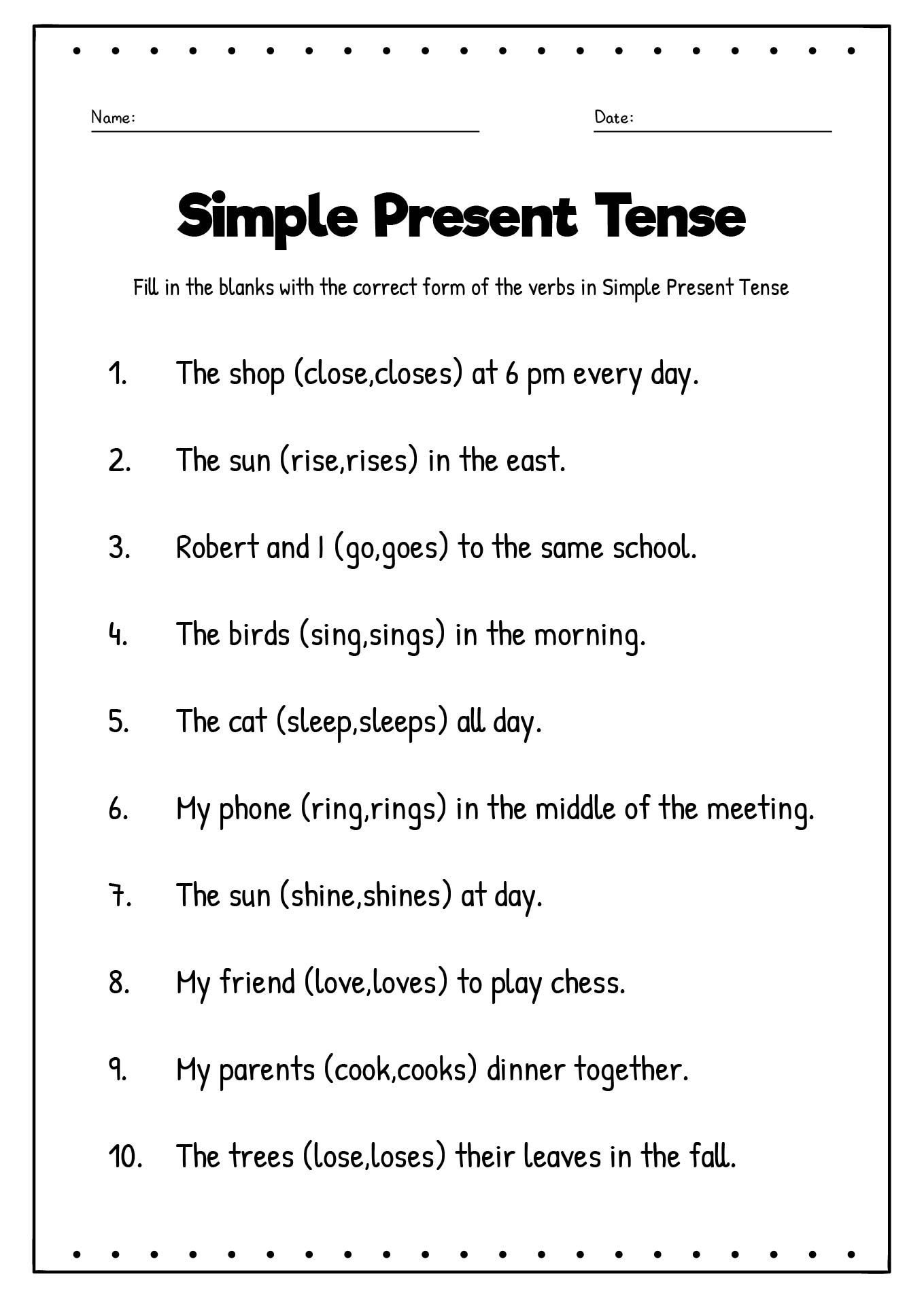 14 English Grammar Worksheets PDF