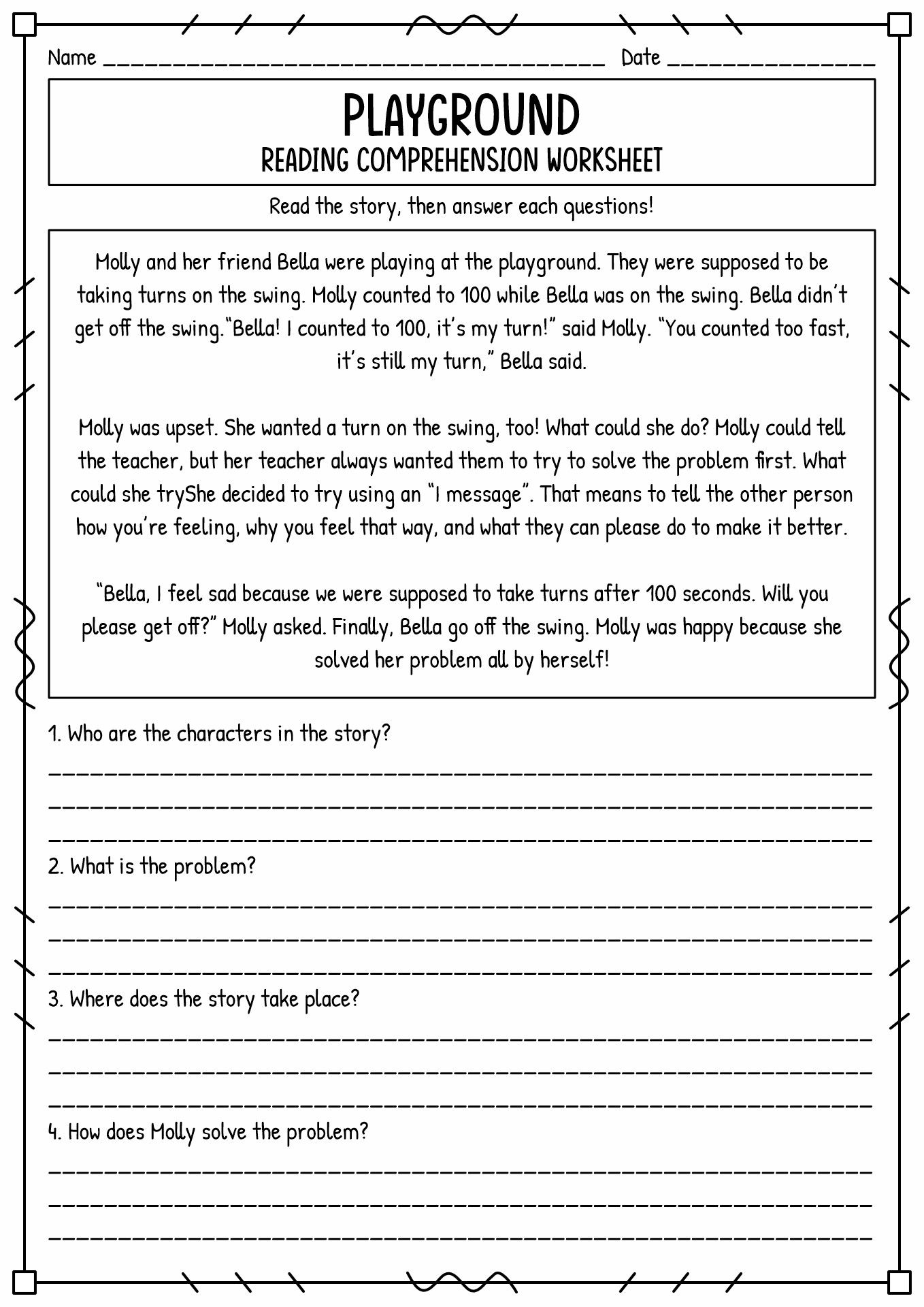 17 Second Grade Short Story Worksheet