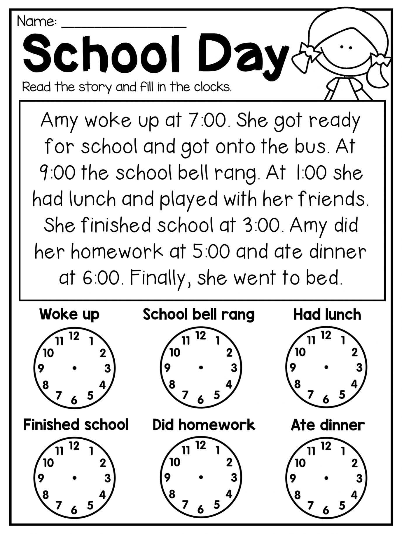 9+ 1St Grade Time Reading Worksheet