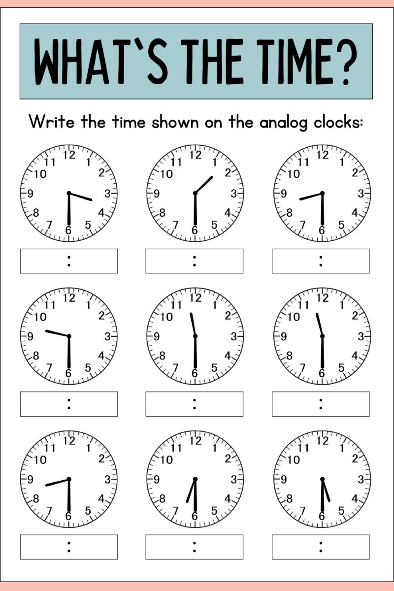 Analog clocks learning for kids