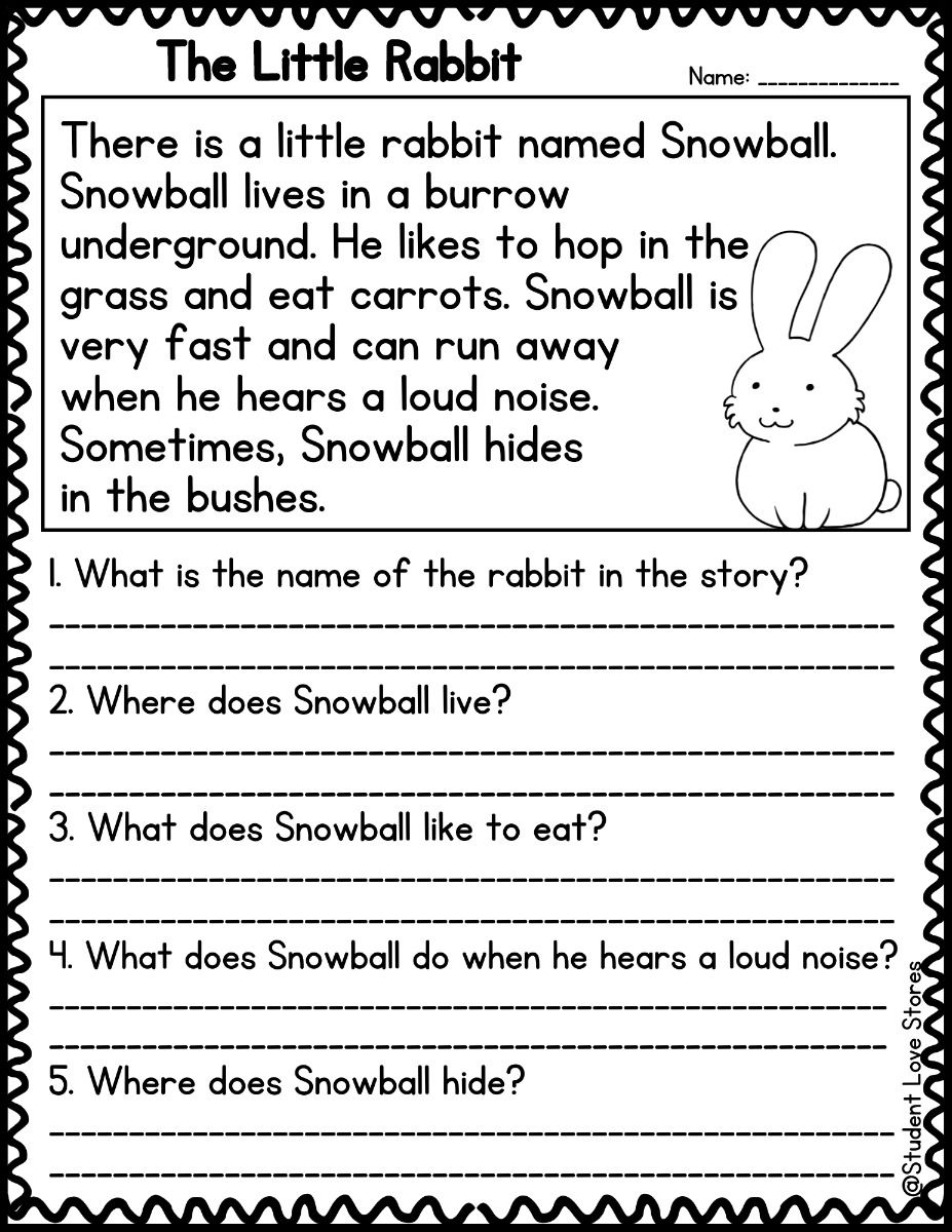 Animals reading comprehension passages and questions 1st grade