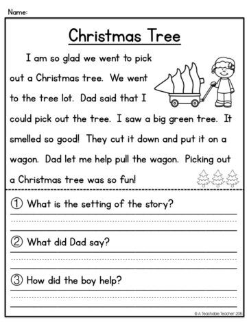 Christmas Reading Comprehension - A Teachable Teacher