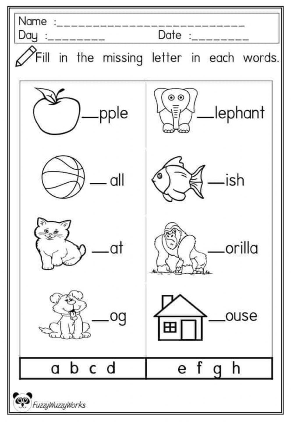 English Online Exercise For Preschool 2A