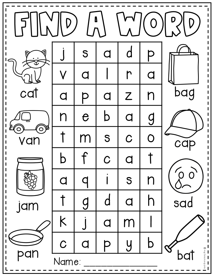 English worksheets for kindergarten