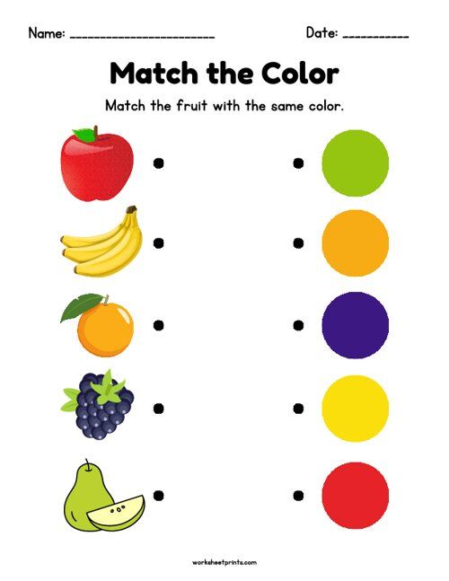 Kindergarten Learn the Color Worksheets